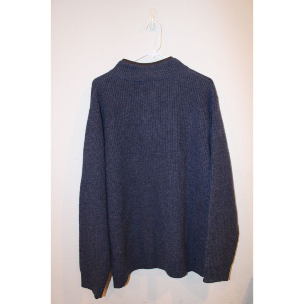 L.L.Bean Men's Waterfowl Sweater navy blue merino wool full zip size xlarge - Picture 4 of 7